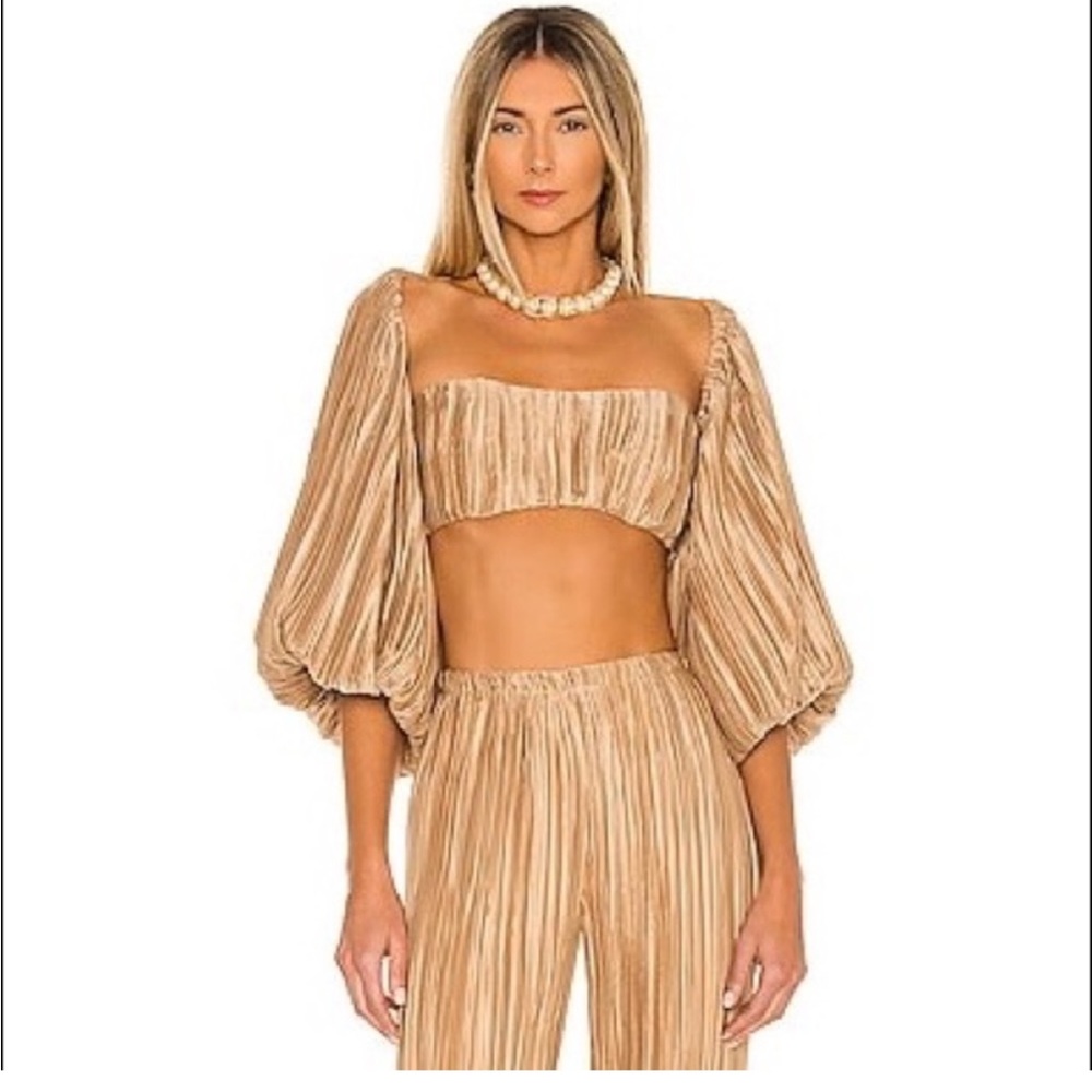 NWT REVOLVE Cult Gaia Light Camel Hanna Blouse